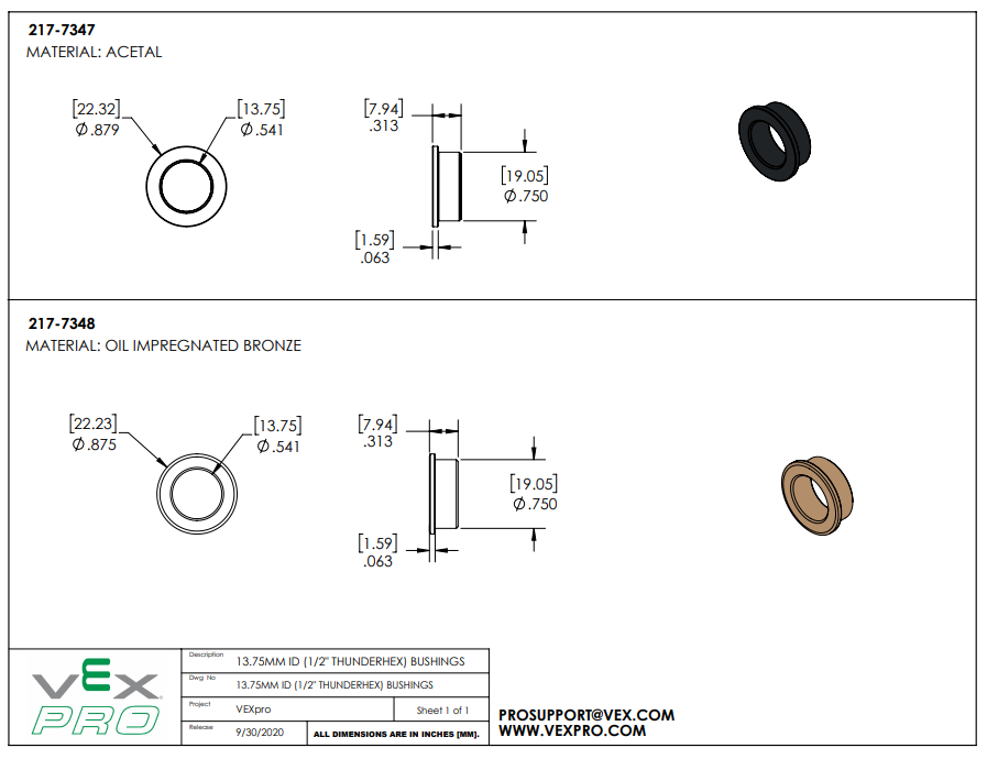1/2 hex bushing