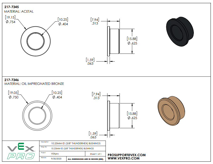 3/8 hex bushing